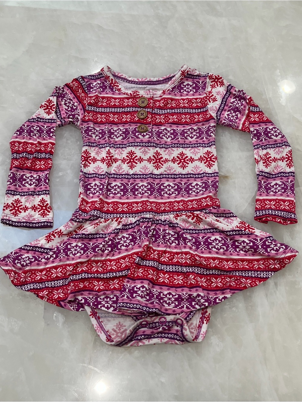 Holiday Posh Peanut long Sleeve twirl Bodysuit - Pink, Purple, Red